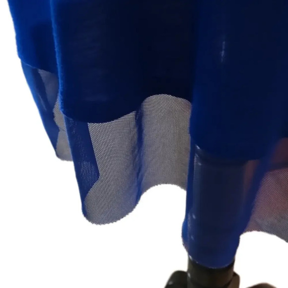 J-Lo Jennifer Lopez Royal Blue Tank Top Rivets Net Trim Hi-Low Hem Women size 3X - Picture 5 of 11